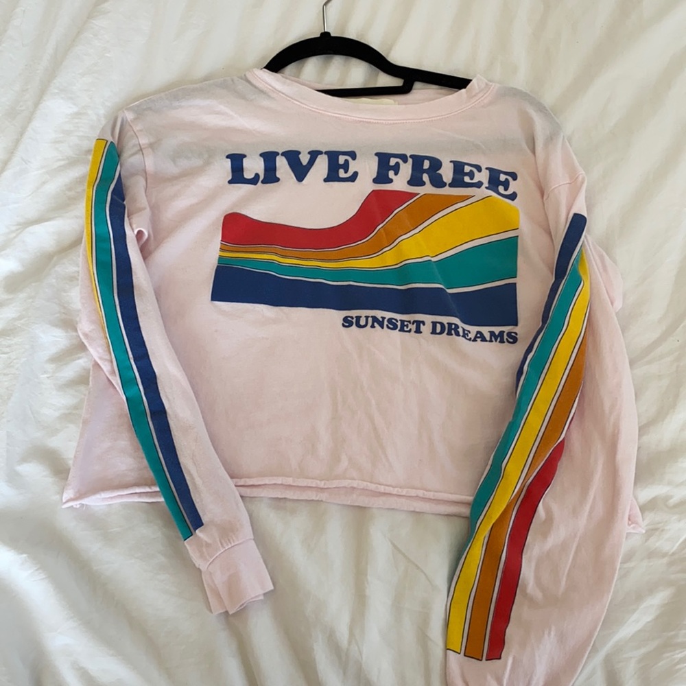 Long sleeve rainbow tee